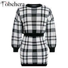 Load image into Gallery viewer, Dress Women winter two-piece suit elegant short 2020