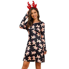 Load image into Gallery viewer, Women's Xmas Dress Snow Reindeer Long