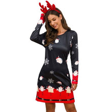 Load image into Gallery viewer, Women's Xmas Dress Snow Reindeer Long