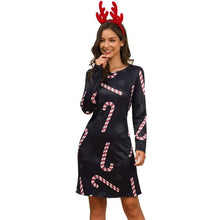 Load image into Gallery viewer, Women's Xmas Dress Snow Reindeer Long