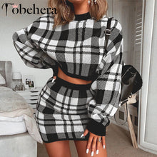 Load image into Gallery viewer, Dress Women winter two-piece suit elegant short 2020