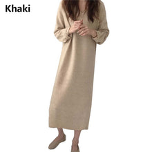 Load image into Gallery viewer, Sweater Dress Women Autumn Winter Korean Vintage